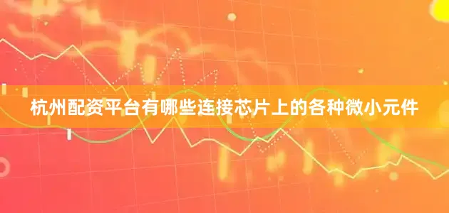 杭州配资平台有哪些连接芯片上的各种微小元件